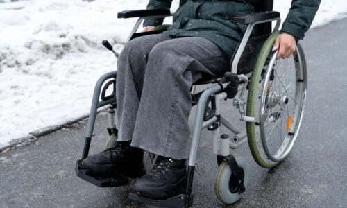 Wheelchair in winter