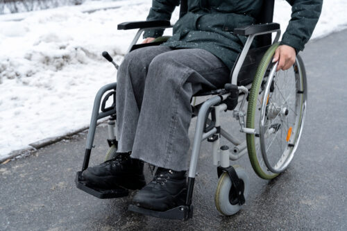 Wheelchair in winter