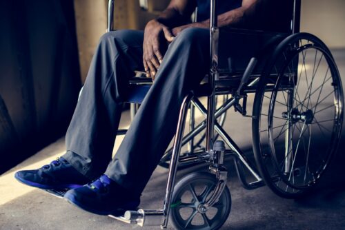 on a wheelchair